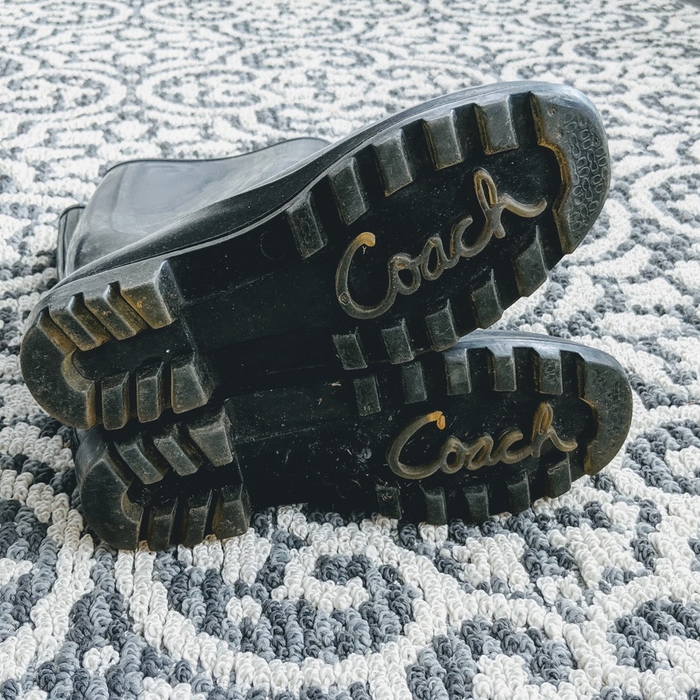 COACH rain boots size 7 black